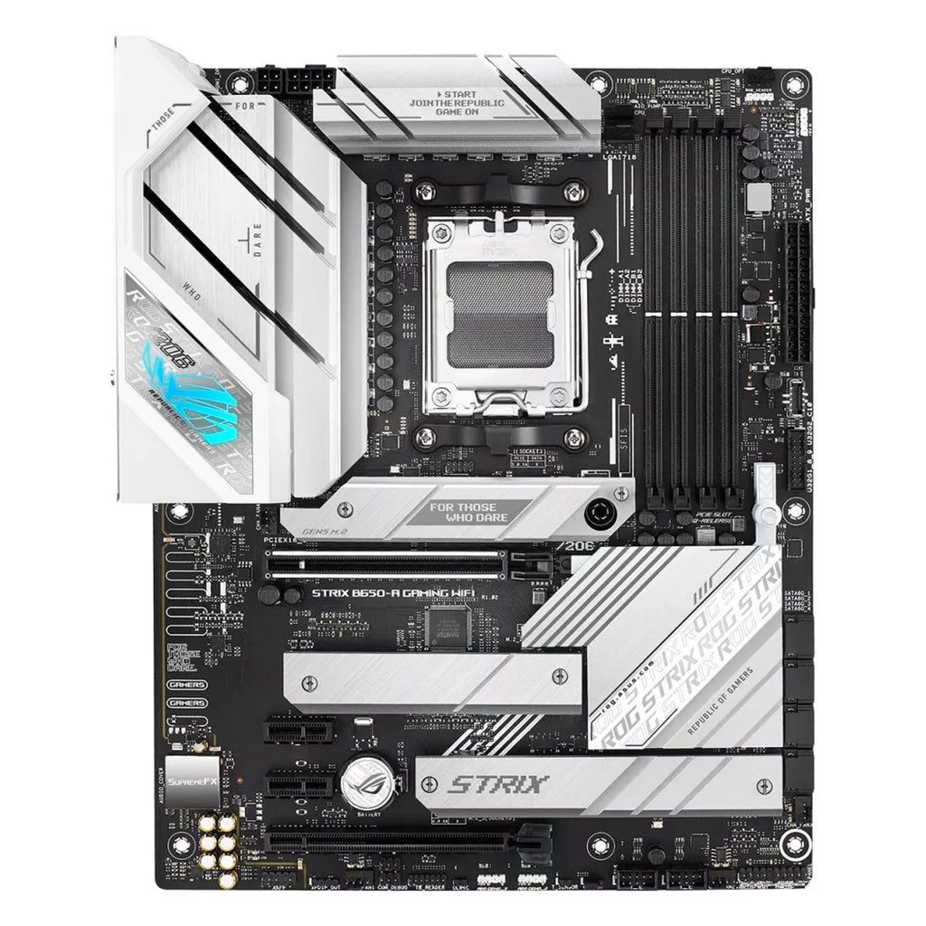 ASUS ROG STRIX B650-A GAMING WIFI — vue principale sur fond blanc carré — réf. 90MB1BP0-M0EAY0