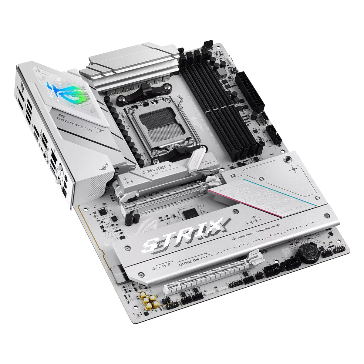 ASUS ROG STRIX B850-A GAMING WIFI — vue de dessus sur fond blanc carré — réf. 90MB1J50-M0EAY0