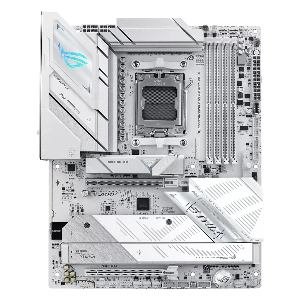 ASUS ROG STRIX B850-A GAMING WIFI7 NEO — vue principale sur fond blanc carré — réf. 90MB1P10-M0EAY0