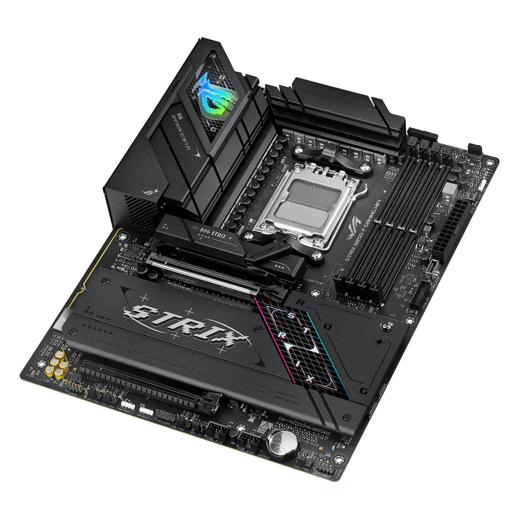ASUS ROG STRIX B850-F GAMING WIFI — vue de dessus sur fond blanc carré — réf. 90MB1J70-M0EAY0
