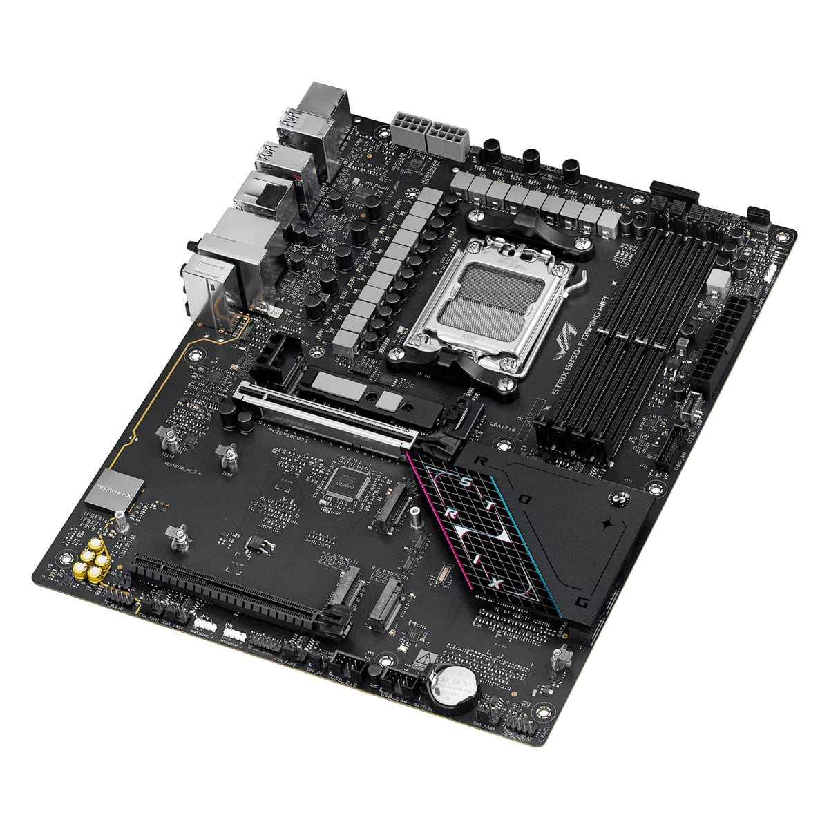 ASUS ROG STRIX B850-F GAMING WIFI — vue de dessus sur fond blanc carré — réf. 90MB1J70-M0EAY0