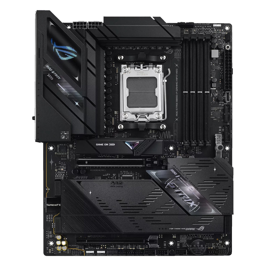 ASUS ROG STRIX B850-F GAMING WIFI7 NEO — vue principale sur fond blanc carré — réf. 90MB1NX0-M0EAY0
