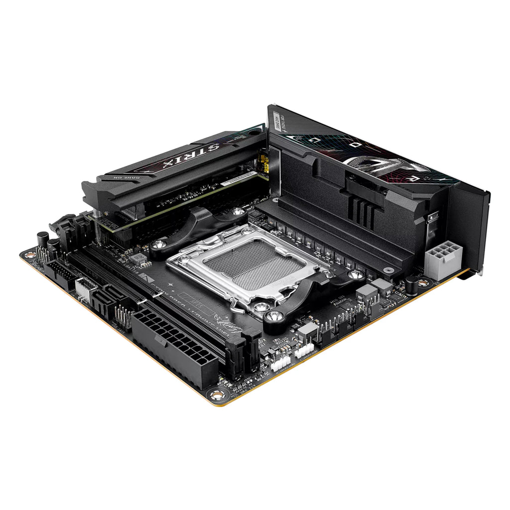 ASUS ROG STRIX B850-I GAMING WIFI — vue produit 6 sur fond blanc carré — réf. 90MB1K30-M0EAY0