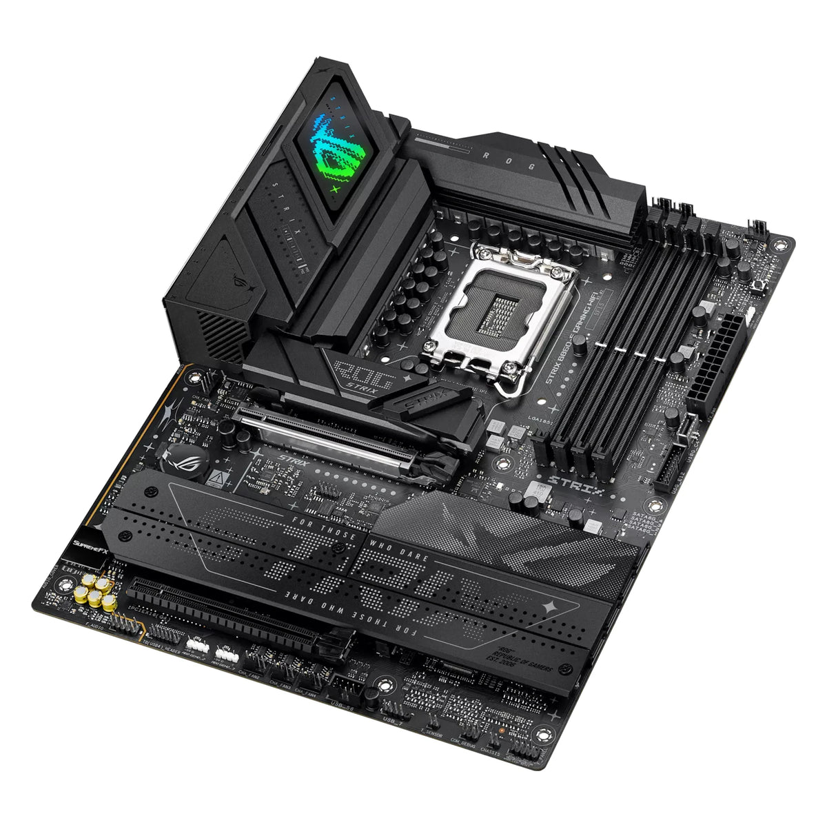 ASUS ROG STRIX B860-F GAMING WIFI — vue de dessus sur fond blanc carré — réf. 90MB1JG0-M0EAY0