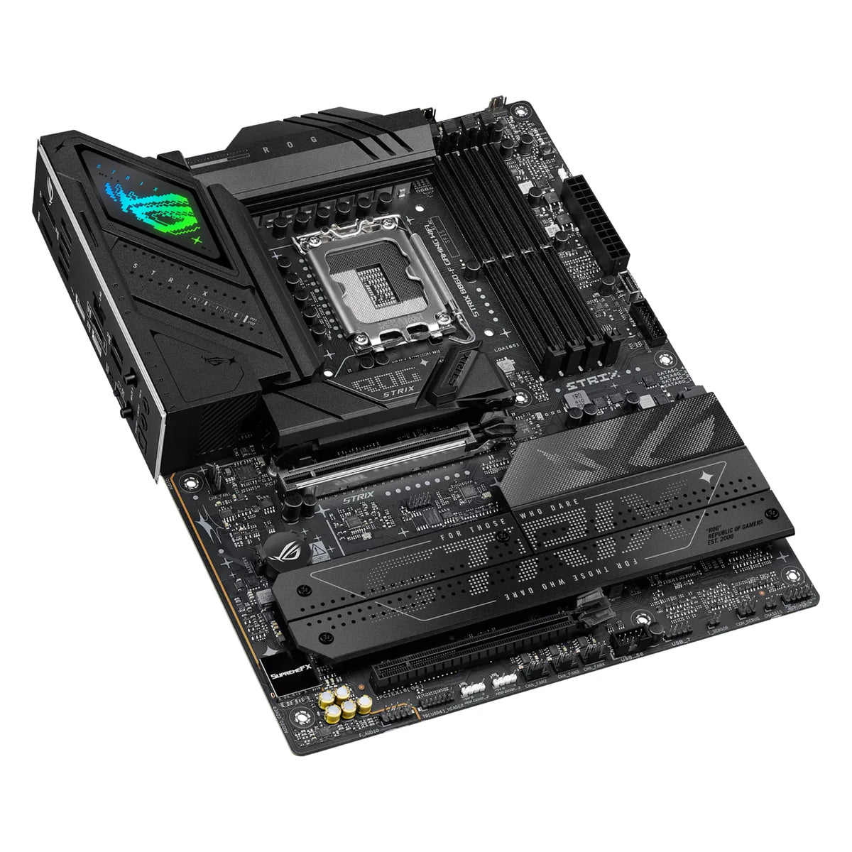 ASUS ROG STRIX B860-F GAMING WIFI — vue de dessus sur fond blanc carré — réf. 90MB1JG0-M0EAY0