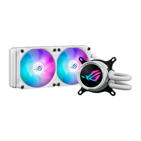ASUS ROG Strix LC III 240 ARGB Blanc — vue principale du watercooling AIO sur fond blanc carré — réf. 90RC00S2-M0UAY0