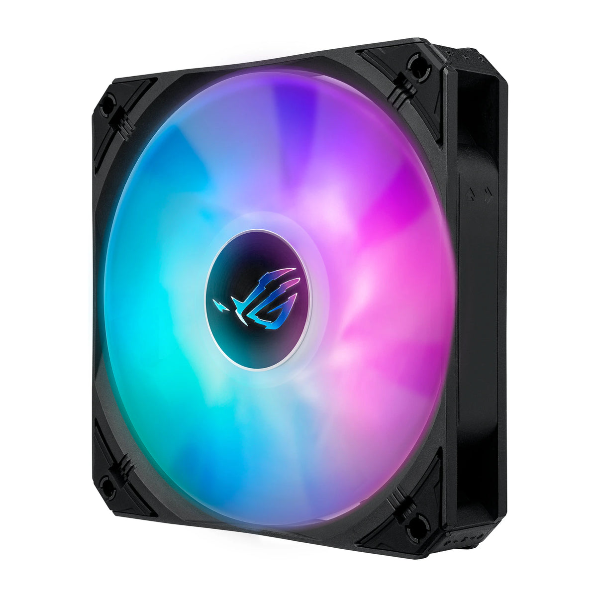 ASUS ROG STRIX LC III 360 ARGB LCD Noir — vue de l’écran 7 du watercooling AIO sur fond blanc carré — réf. 90RC00W1-M0UAY0