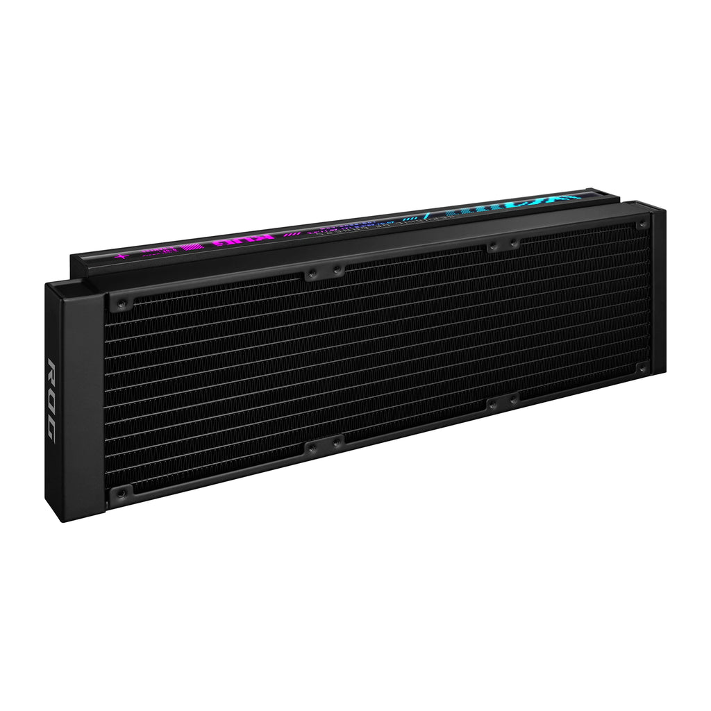 ASUS ROG Strix LC IV 360 ARGB LCD Noir — vue de l’écran 9 du watercooling AIO sur fond blanc carré — réf. 90RC01M1-B0EAY0