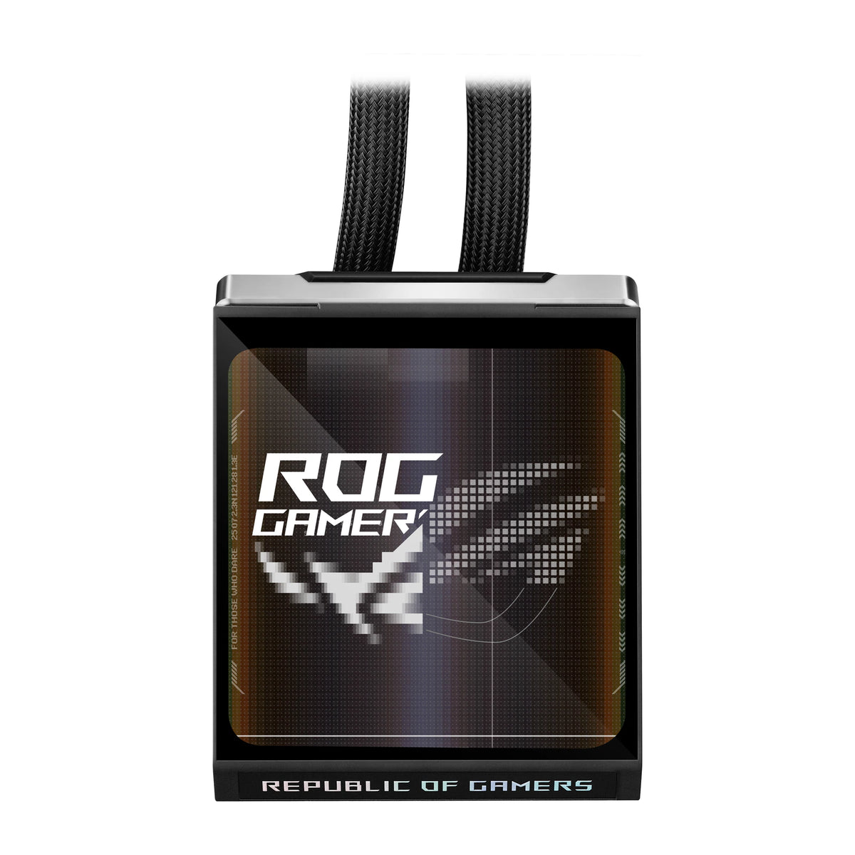 ASUS ROG Strix SLC IV 360 ARGB LCD Noir — vue de l’écran 6 du watercooling AIO sur fond blanc carré — réf. 90RC01S1-B0EAY0