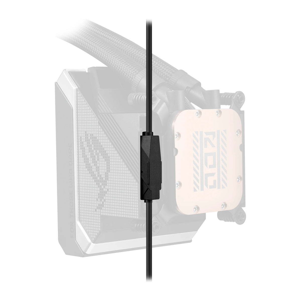 ASUS ROG Strix SLC IV 360 ARGB LCD Noir — vue de l’écran 8 du watercooling AIO sur fond blanc carré — réf. 90RC01S1-B0EAY0