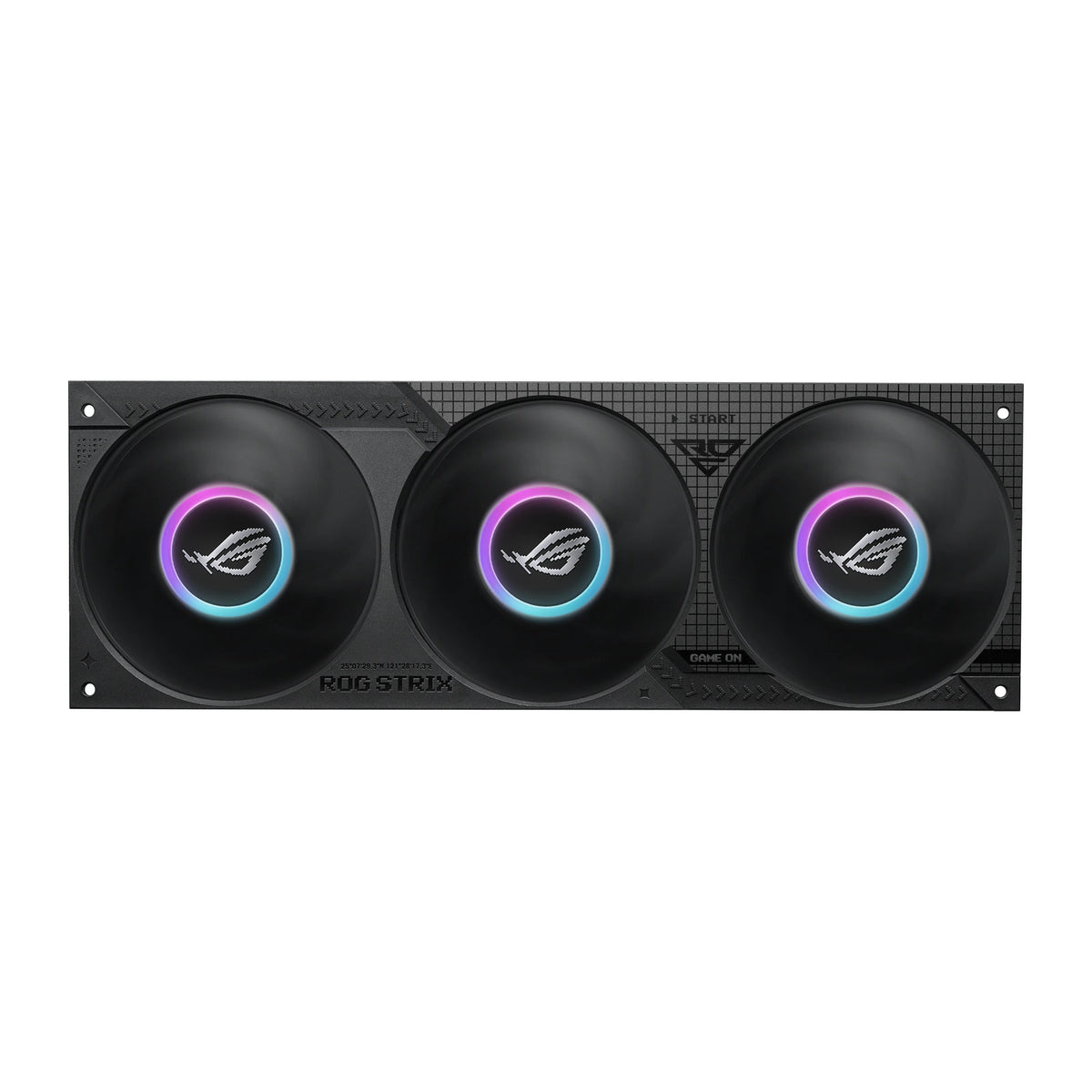 ASUS ROG Strix SLC IV 360 ARGB LCD Noir — vue de l’écran 12 du watercooling AIO sur fond blanc carré — réf. 90RC01S1-B0EAY0