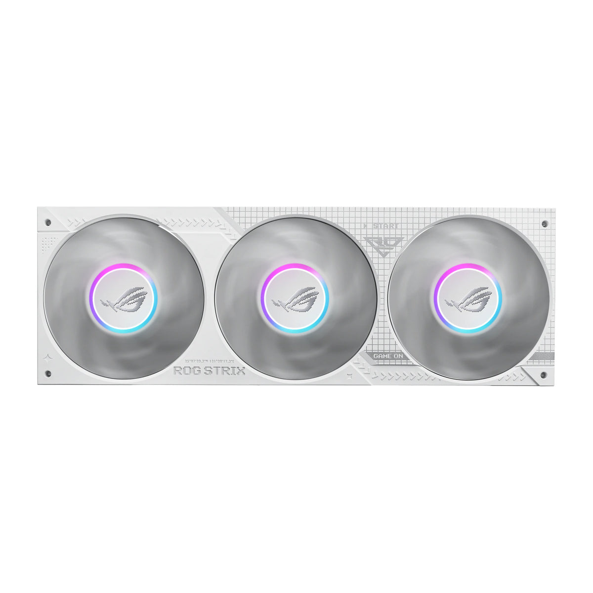 ASUS ROG Strix SLC IV 360 ARGB LCD Blanc — vue de l’écran 11 du watercooling AIO sur fond blanc carré — réf. 90RC01S2-B0EAY0