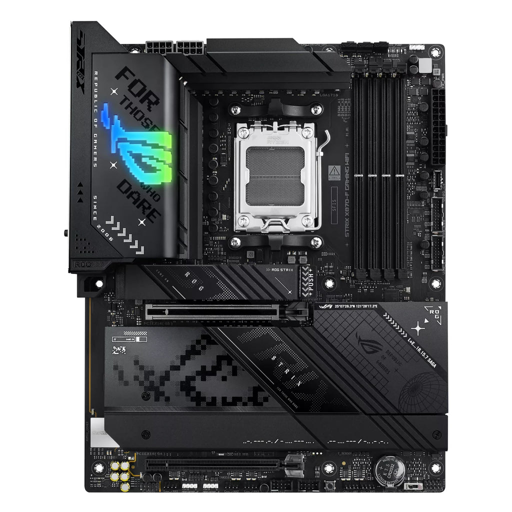 ASUS ROG STRIX X870-F GAMING WIFI — vue principale sur fond blanc carré — réf. 90MB1IV0-M0EAY0