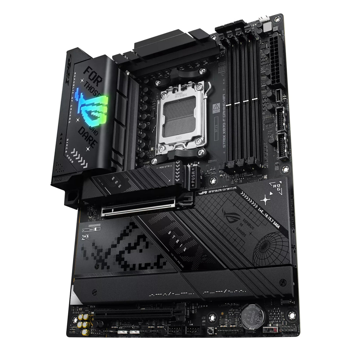 ASUS ROG STRIX X870-F GAMING WIFI — vue produit 4 sur fond blanc carré — réf. 90MB1IV0-M0EAY0