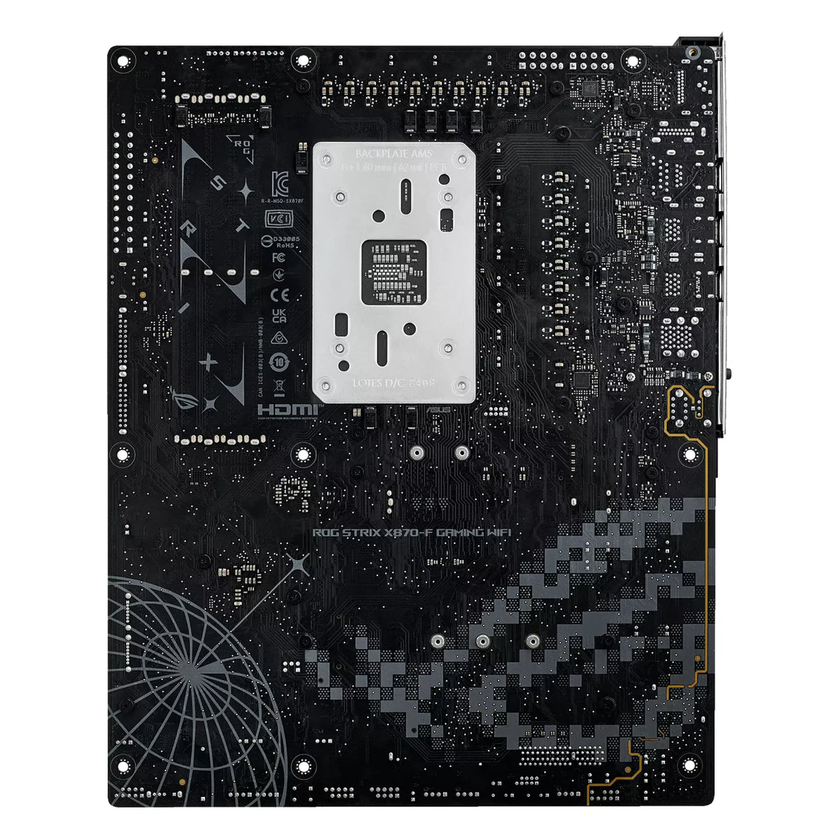 ASUS ROG STRIX X870-F GAMING WIFI — vue produit 9 sur fond blanc carré — réf. 90MB1IV0-M0EAY0