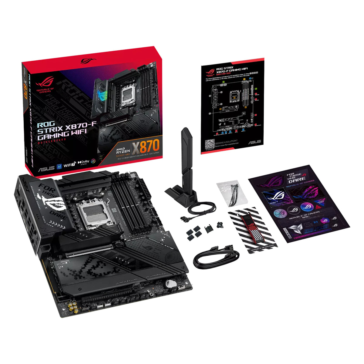 ASUS ROG STRIX X870-F GAMING WIFI — vue produit 11 sur fond blanc carré — réf. 90MB1IV0-M0EAY0