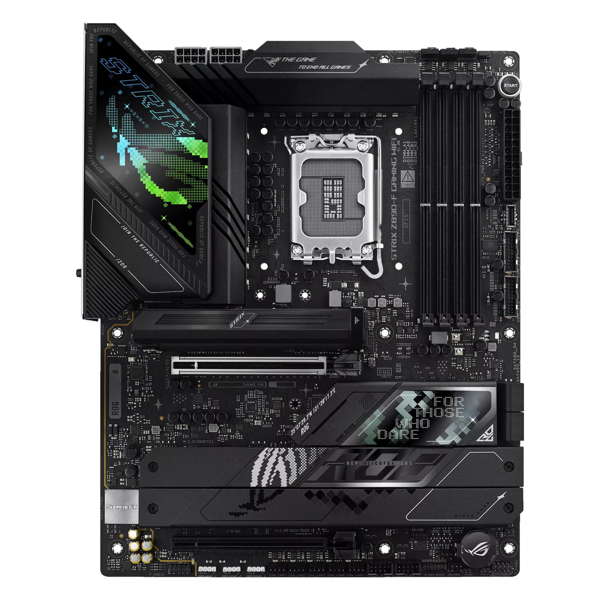 ASUS ROG STRIX Z890-F GAMING WIFI — vue principale sur fond blanc carré — réf. 90MB1I40-M0EAY0