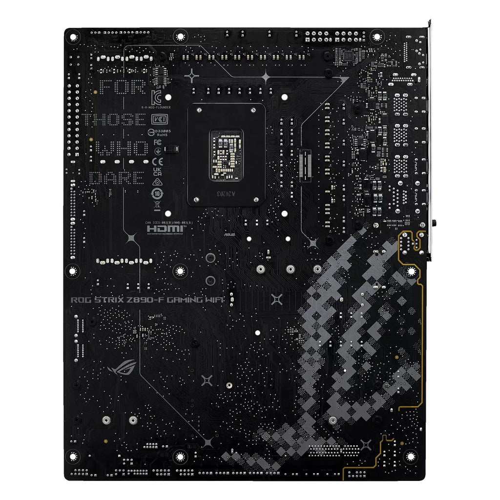 ASUS ROG STRIX Z890-F GAMING WIFI — vue arrière sur fond blanc carré — réf. 90MB1I40-M0EAY0