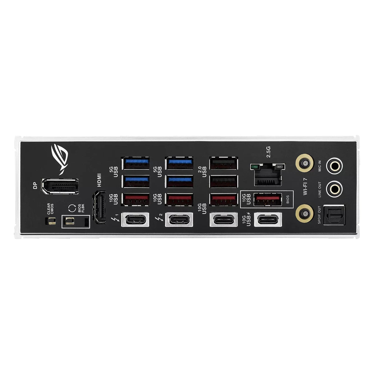 ASUS ROG STRIX Z890-F GAMING WIFI — connectique arrière sur fond blanc carré — réf. 90MB1I40-M0EAY0
