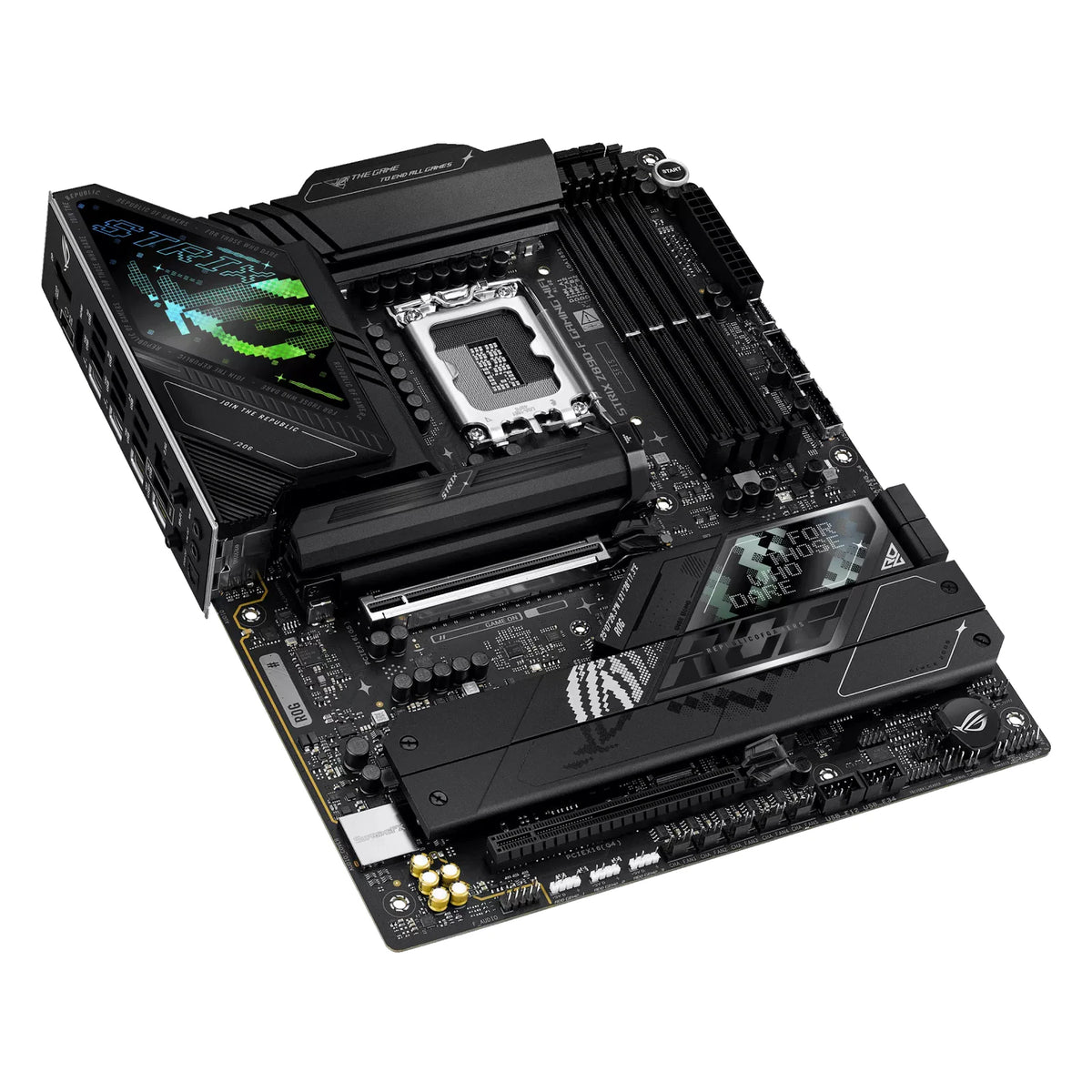 ASUS ROG STRIX Z890-F GAMING WIFI — vue de dessus sur fond blanc carré — réf. 90MB1I40-M0EAY0