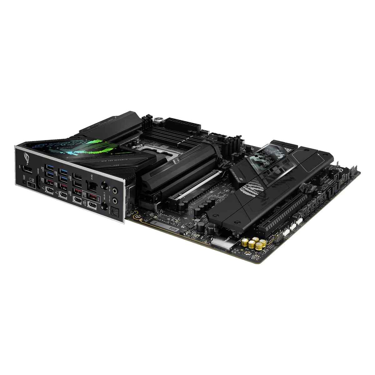 ASUS ROG STRIX Z890-F GAMING WIFI — connectique arrière sur fond blanc carré — réf. 90MB1I40-M0EAY0