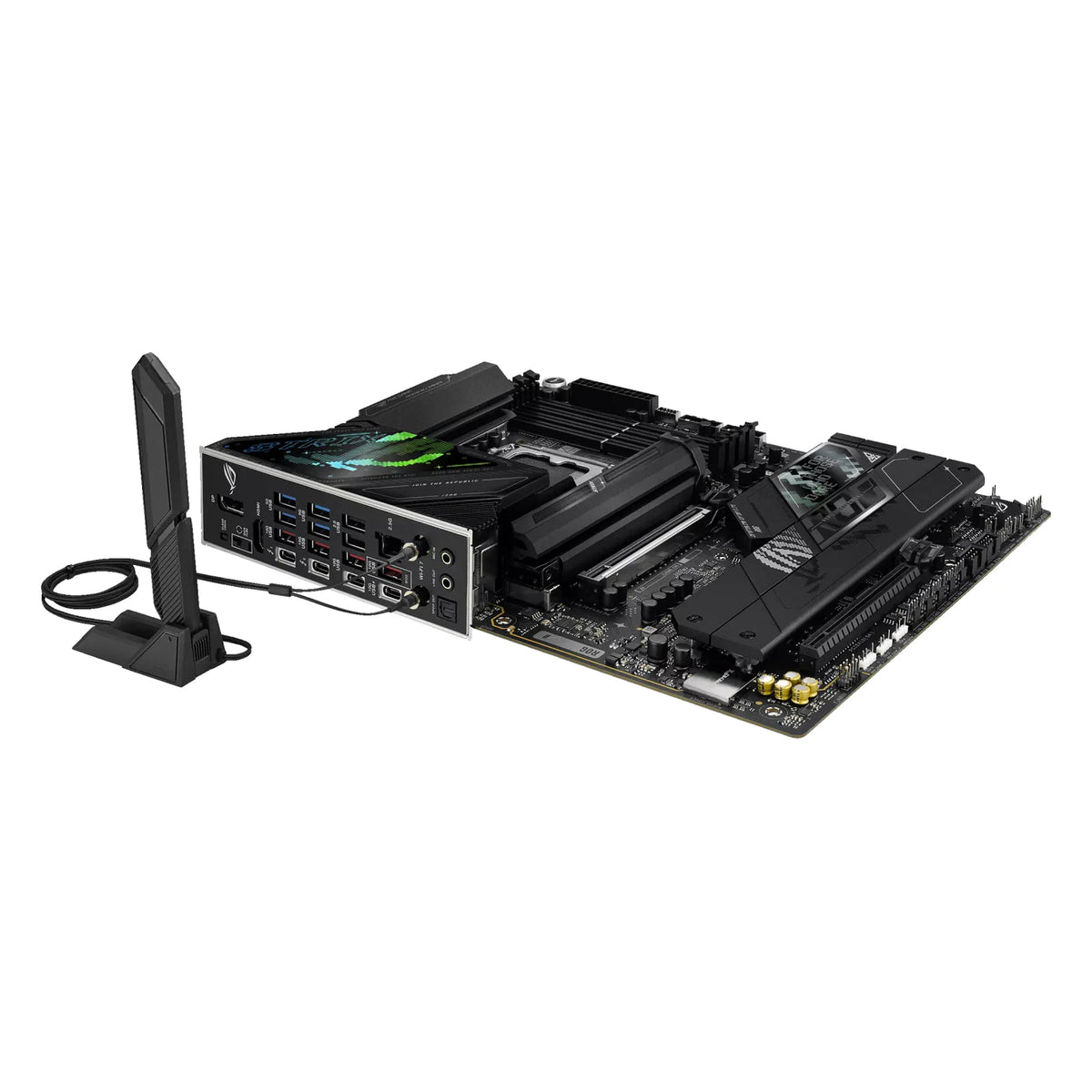 ASUS ROG STRIX Z890-F GAMING WIFI — connectique arrière sur fond blanc carré — réf. 90MB1I40-M0EAY0