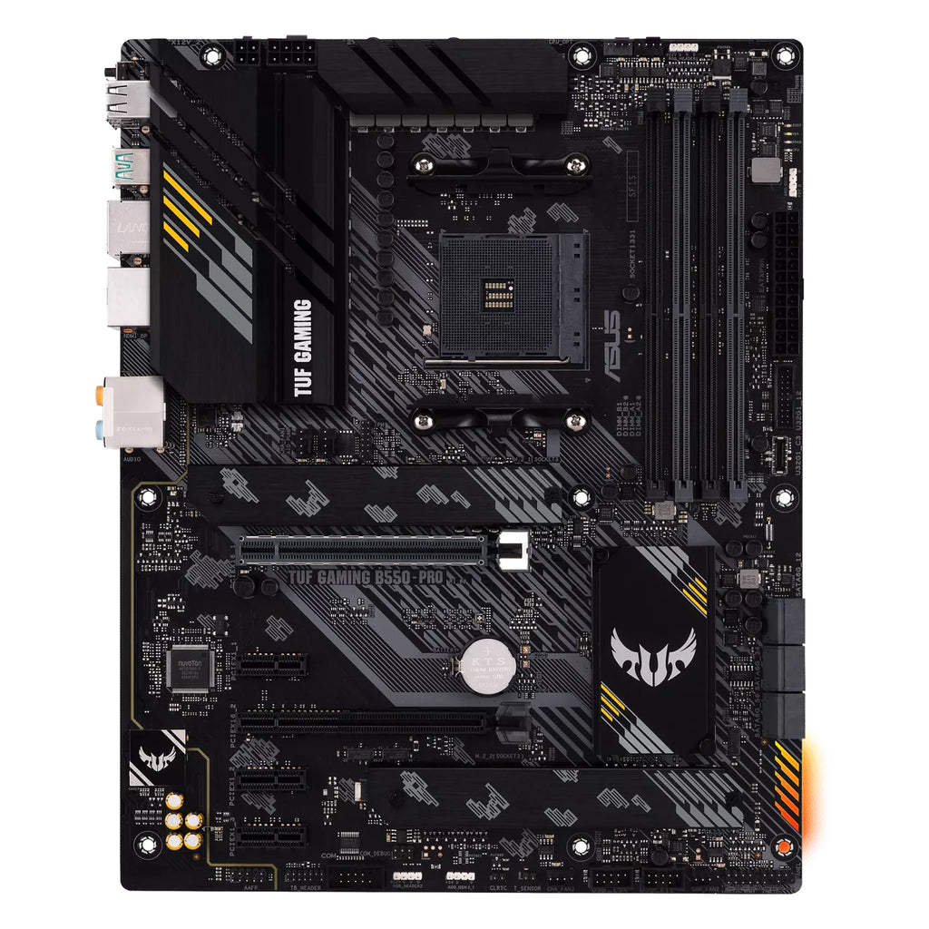 ASUS TUF GAMING B550-PRO — vue principale sur fond blanc carré — réf. 90MB17R0-M0EAY0