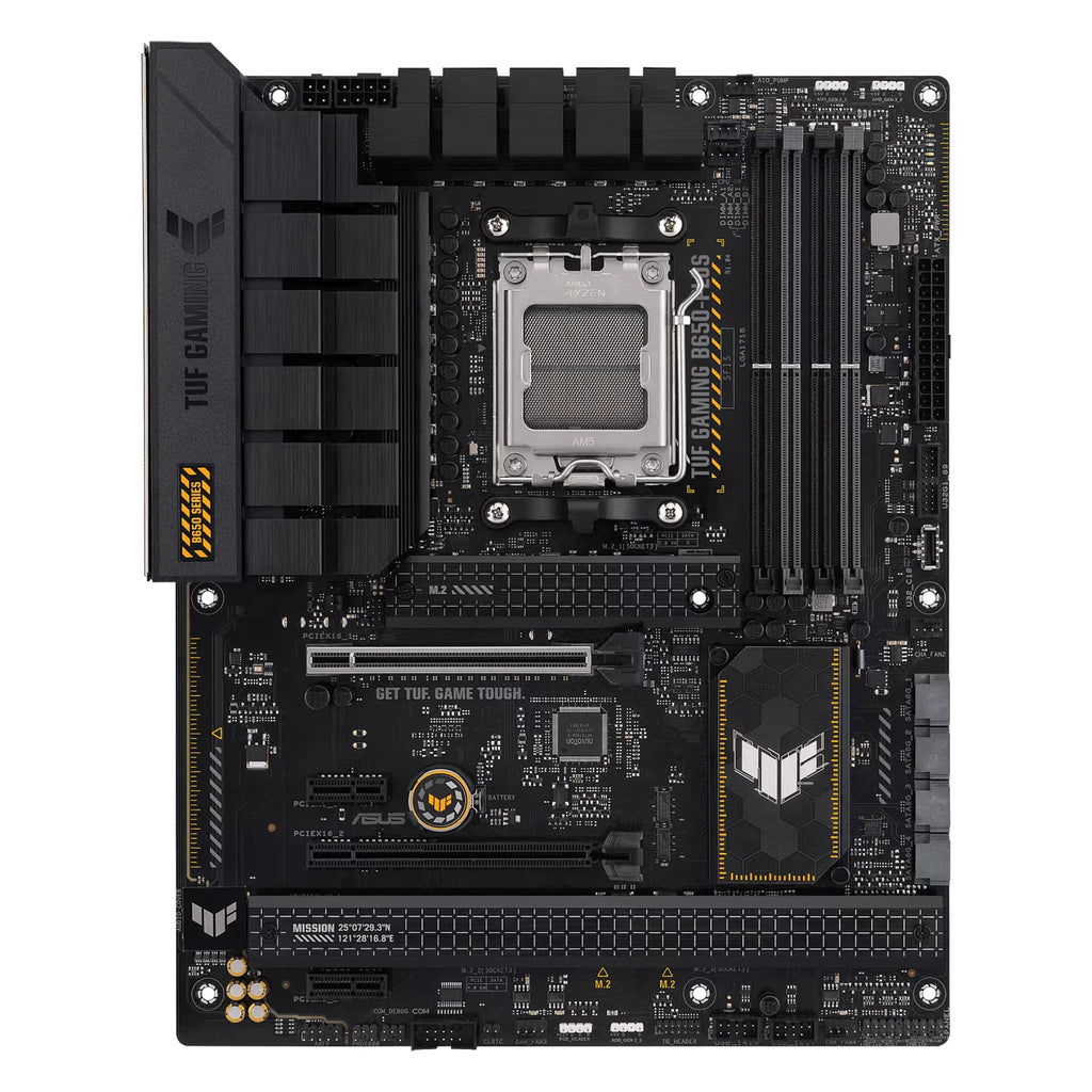 ASUS TUF GAMING B650-PLUS — vue principale sur fond blanc carré — réf. 90MB1BY0-M0EAY0
