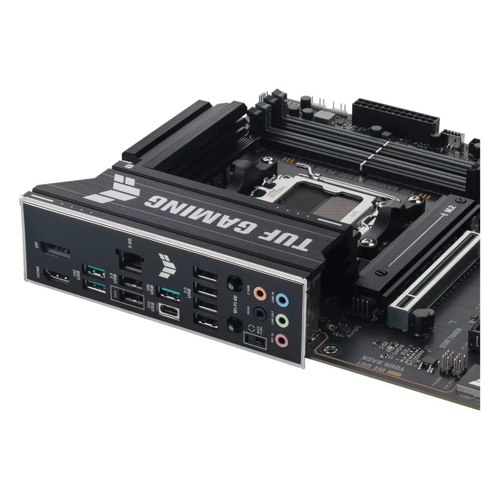 ASUS TUF GAMING B650E-PLUS WIFI — vue produit 6 sur fond blanc carré — réf. 90MB1M20-M0EAY0