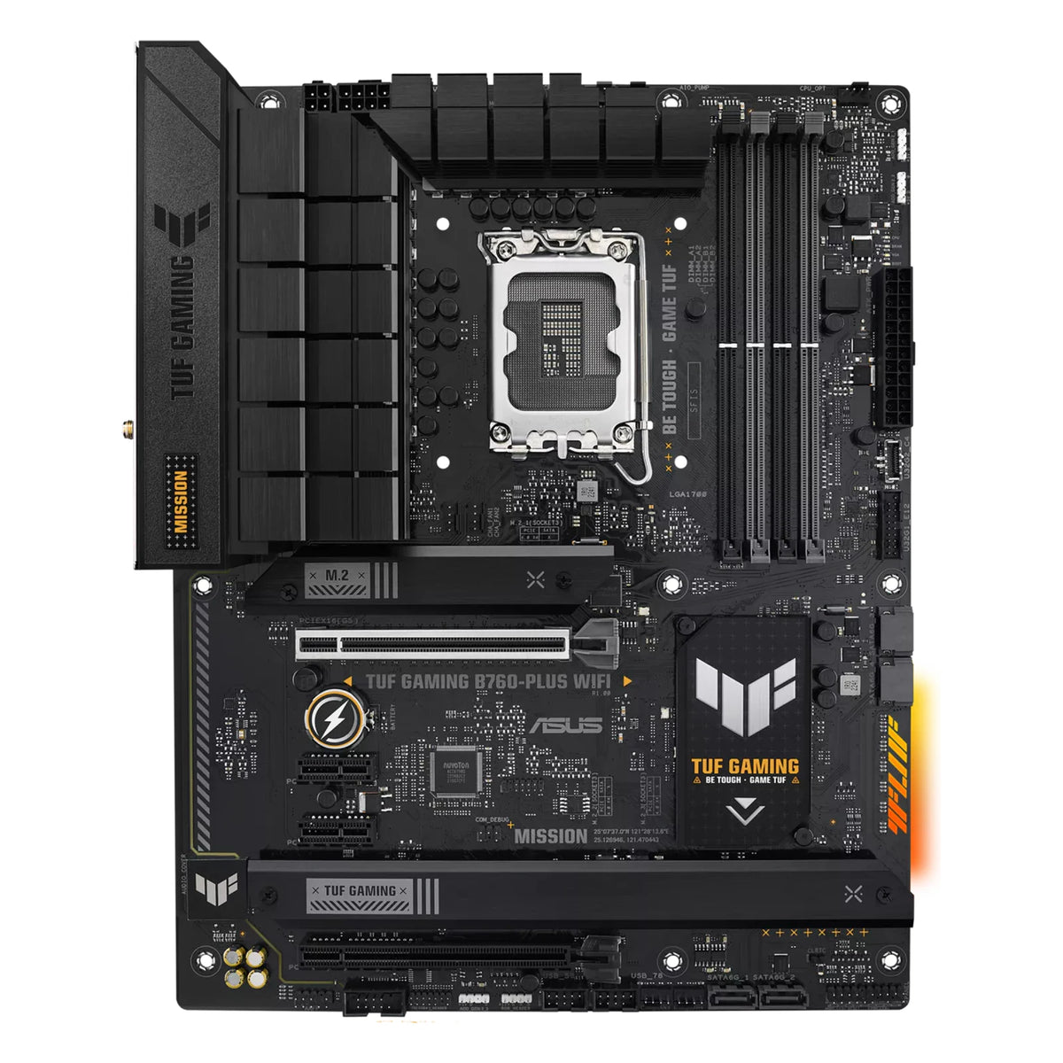 ASUS TUF GAMING B760-PLUS WIFI — vue principale sur fond blanc carré — réf. 90MB1ER0-M1EAY0