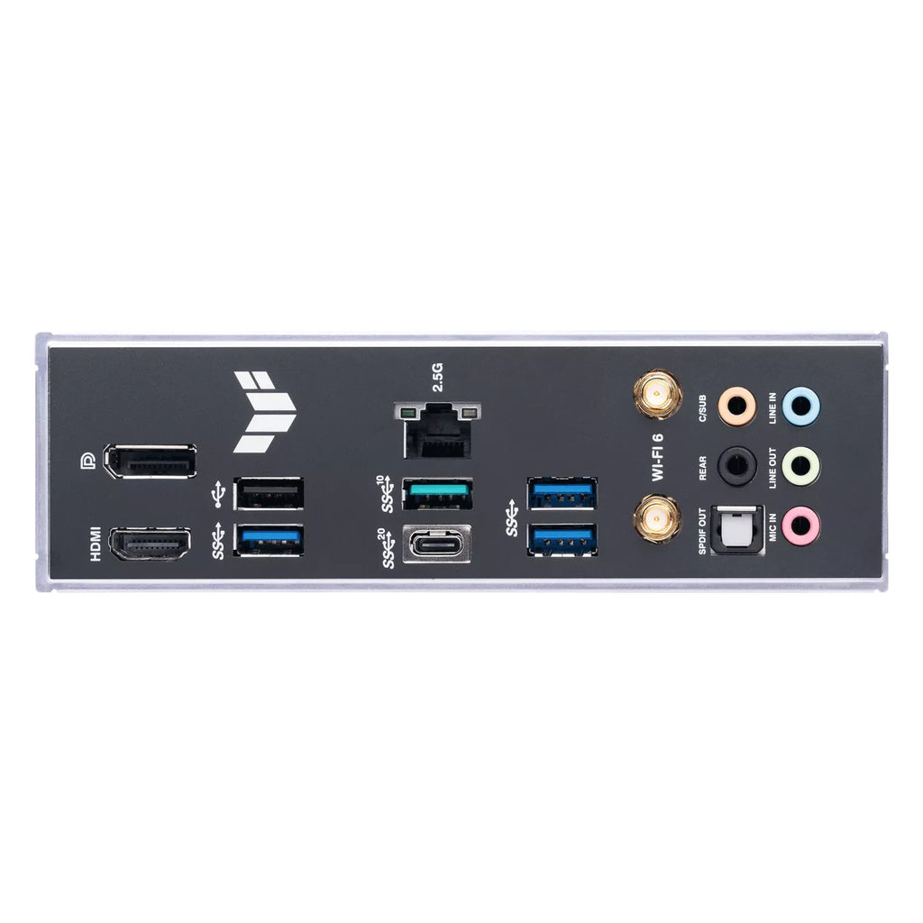 ASUS TUF GAMING B760-PLUS WIFI D4 — vue produit 5 sur fond blanc carré — réf. 90MB1DF0-M1EAY0