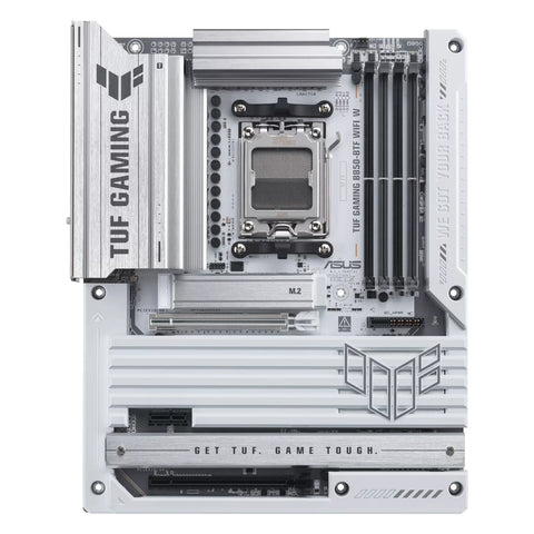 ASUS TUF GAMING B850-BTF WIFI W — vue principale sur fond blanc carré — réf. 90MB1KW0-M0EAY0