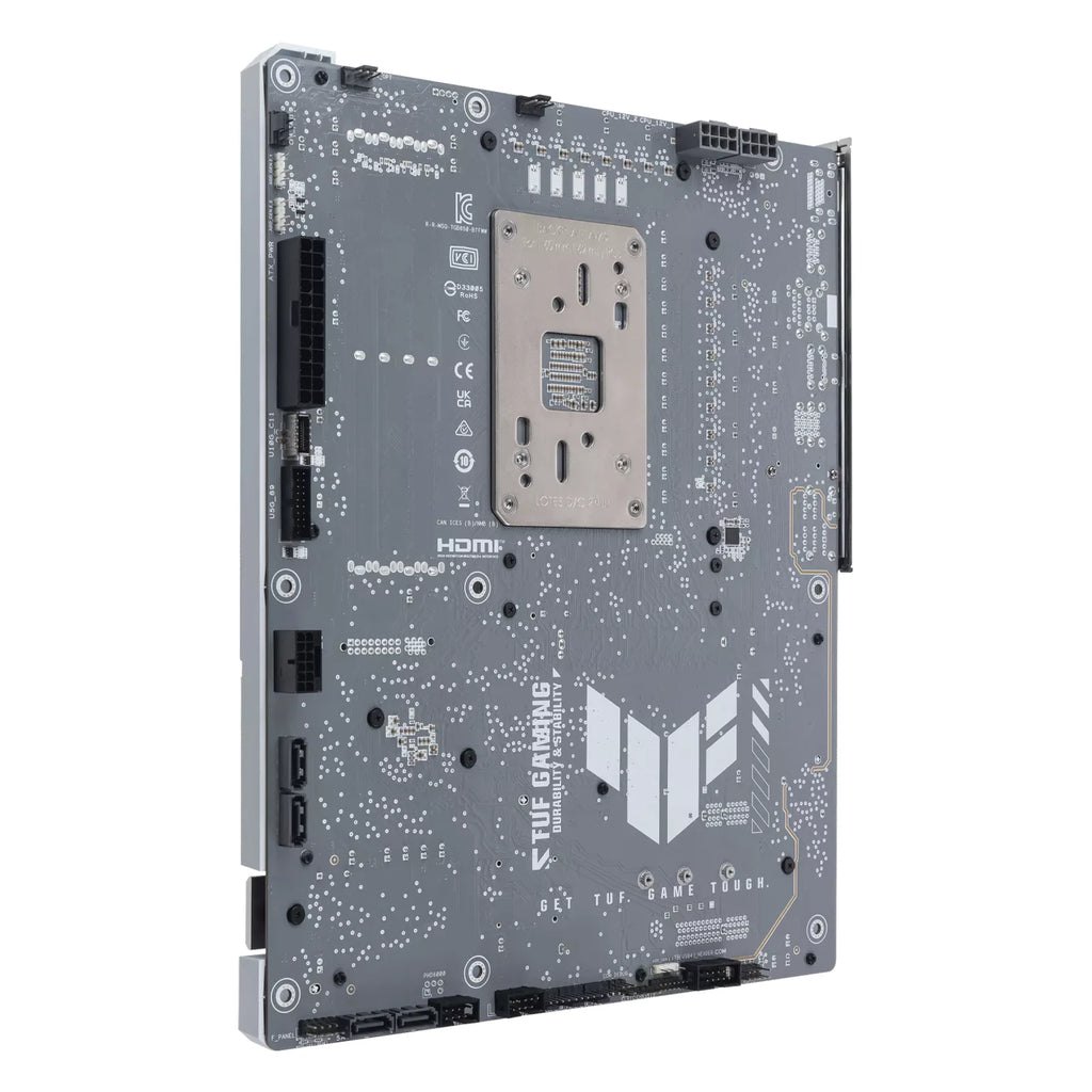 ASUS TUF GAMING B850-BTF WIFI W — vue arrière sur fond blanc carré — réf. 90MB1KW0-M0EAY0