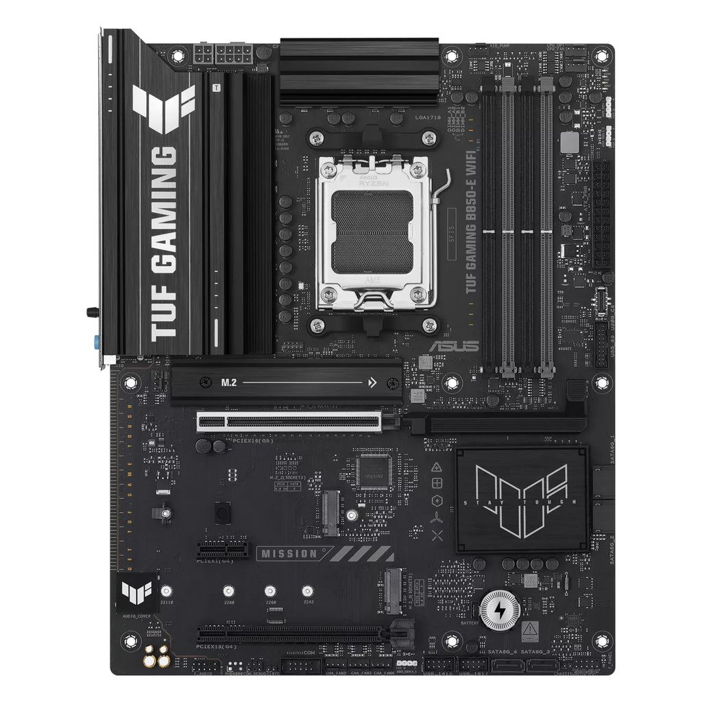 ASUS TUF GAMING B850-E WIFI — vue principale sur fond blanc carré — réf. 90MB1L20-M0EAY0