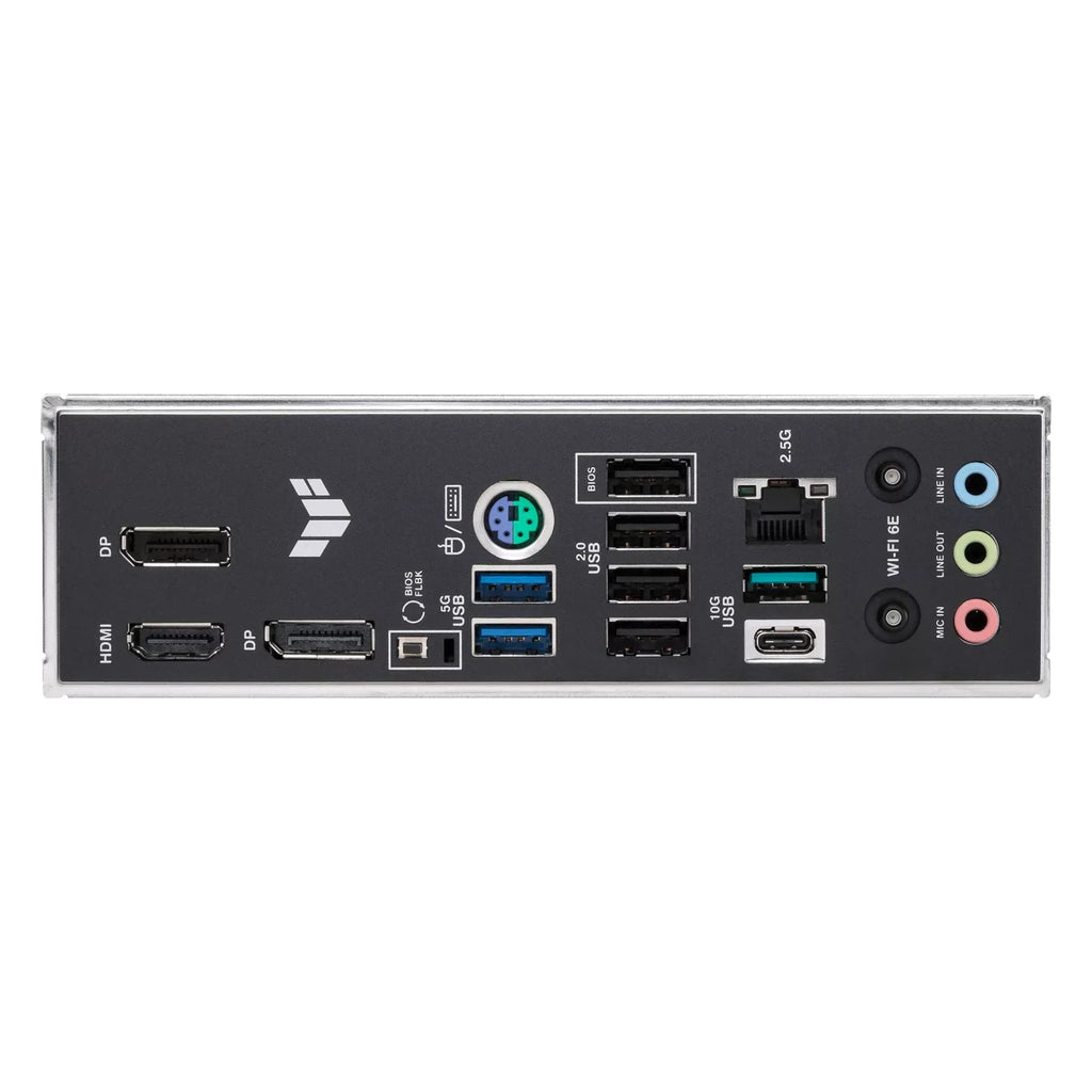 ASUS TUF GAMING B850M-E WIFI — vue produit 5 sur fond blanc carré — réf. 90MB1LS0-M0EAY0