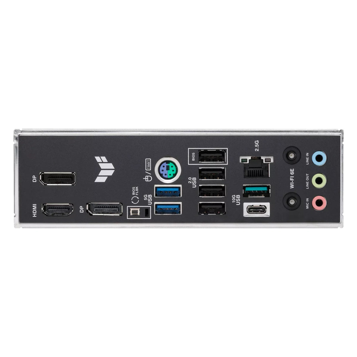ASUS TUF GAMING B850M-E WIFI — vue produit 5 sur fond blanc carré — réf. 90MB1LS0-M0EAY0