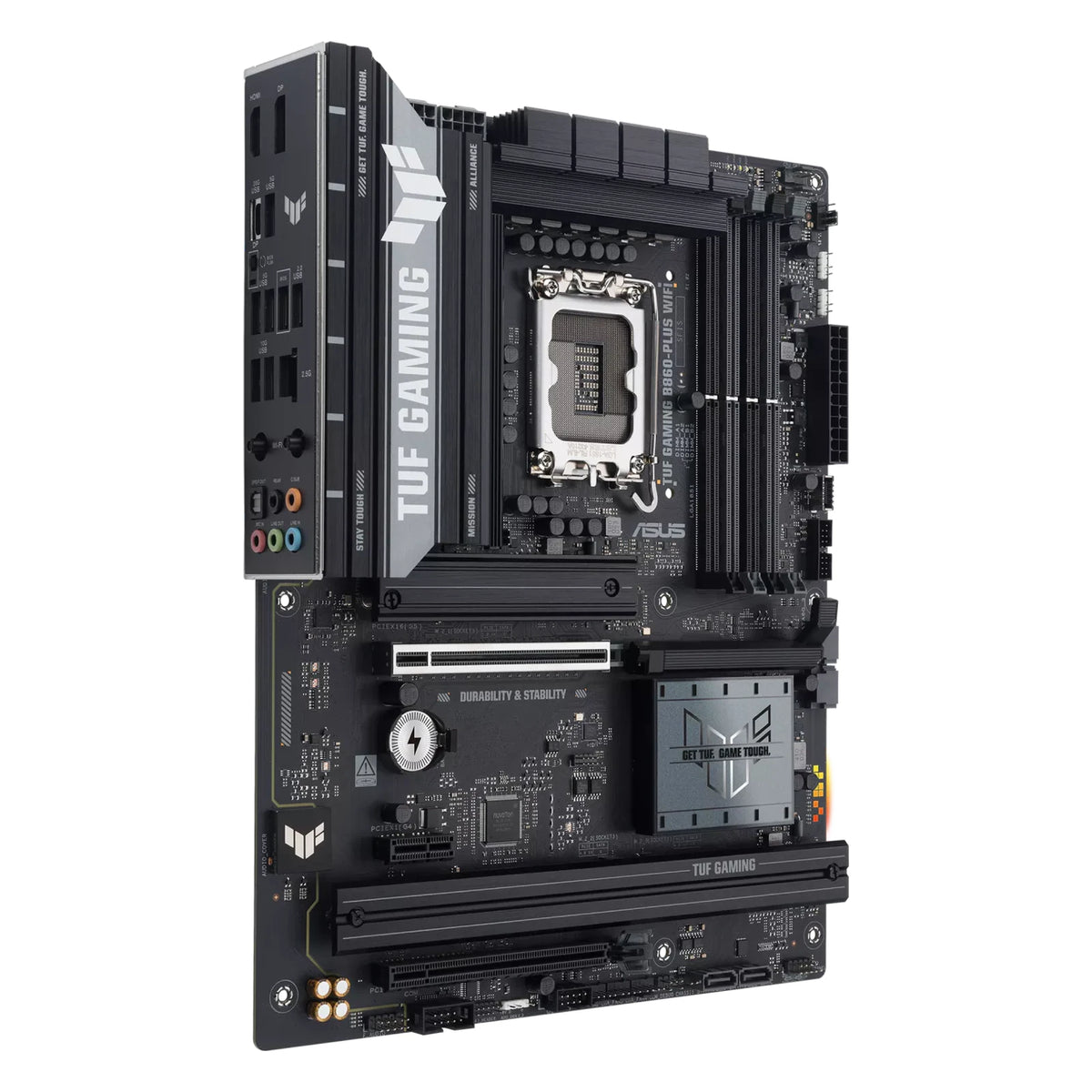 ASUS TUF GAMING B860-PLUS WIFI — vue produit 2 sur fond blanc carré — réf. 90MB1JL0-M0EAY0