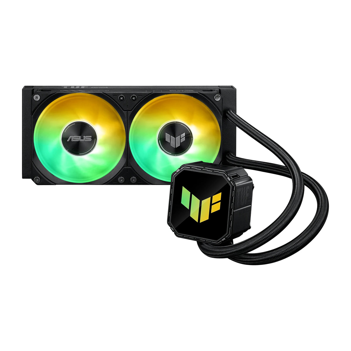 ASUS TUF Gaming LC III 240 ARGB Noir — vue principale du watercooling AIO sur fond blanc carré — réf. 90RC01J1-B0EAY0