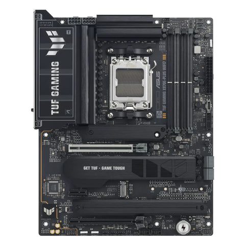 ASUS TUF GAMING X870E-PLUS WIFI7 — vue principale sur fond blanc carré — réf. 90MB1M70-M0EAY0