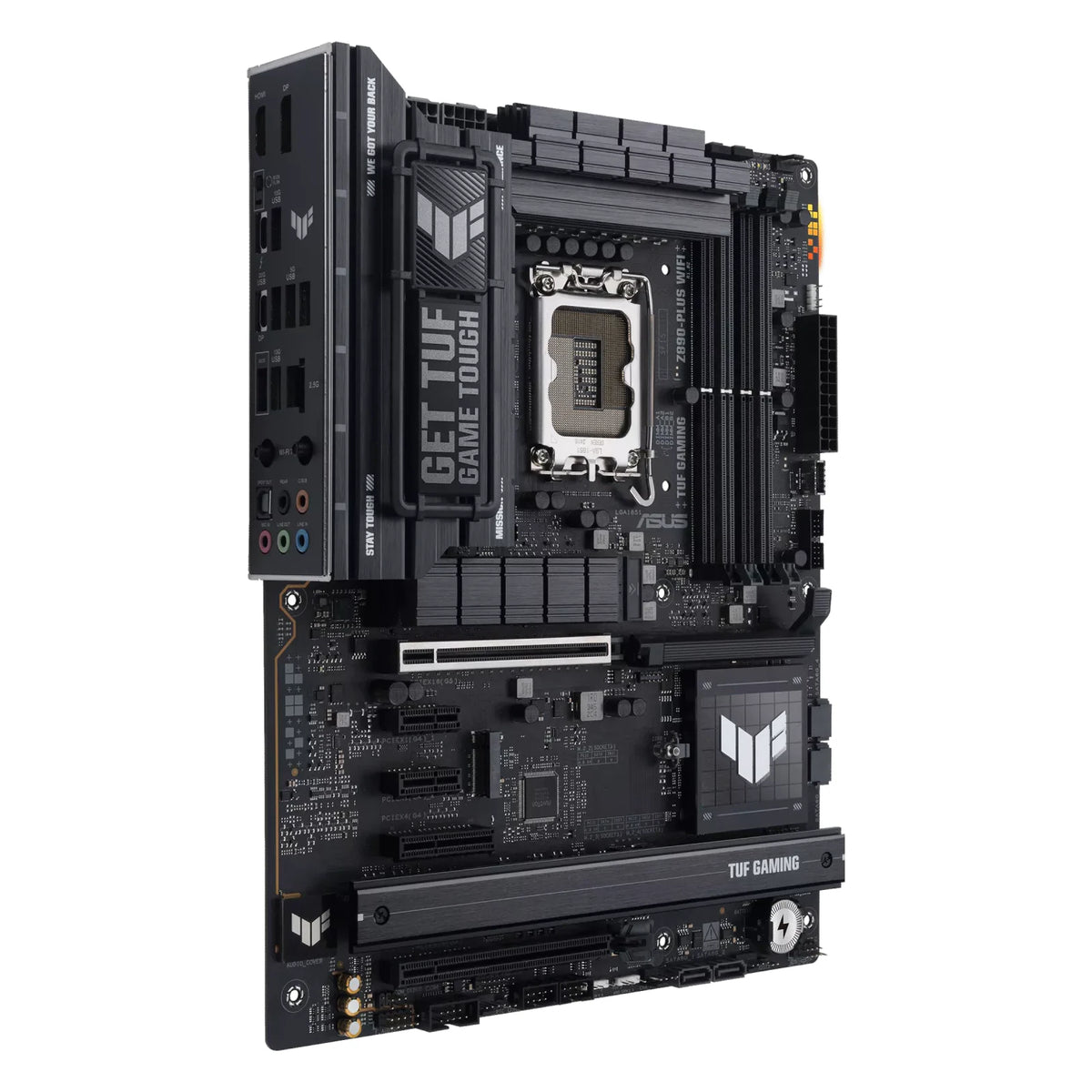 ASUS TUF GAMING Z890-PLUS WIFI — connectique arrière sur fond blanc carré — réf. 90MB1IQ0-M0EAY0