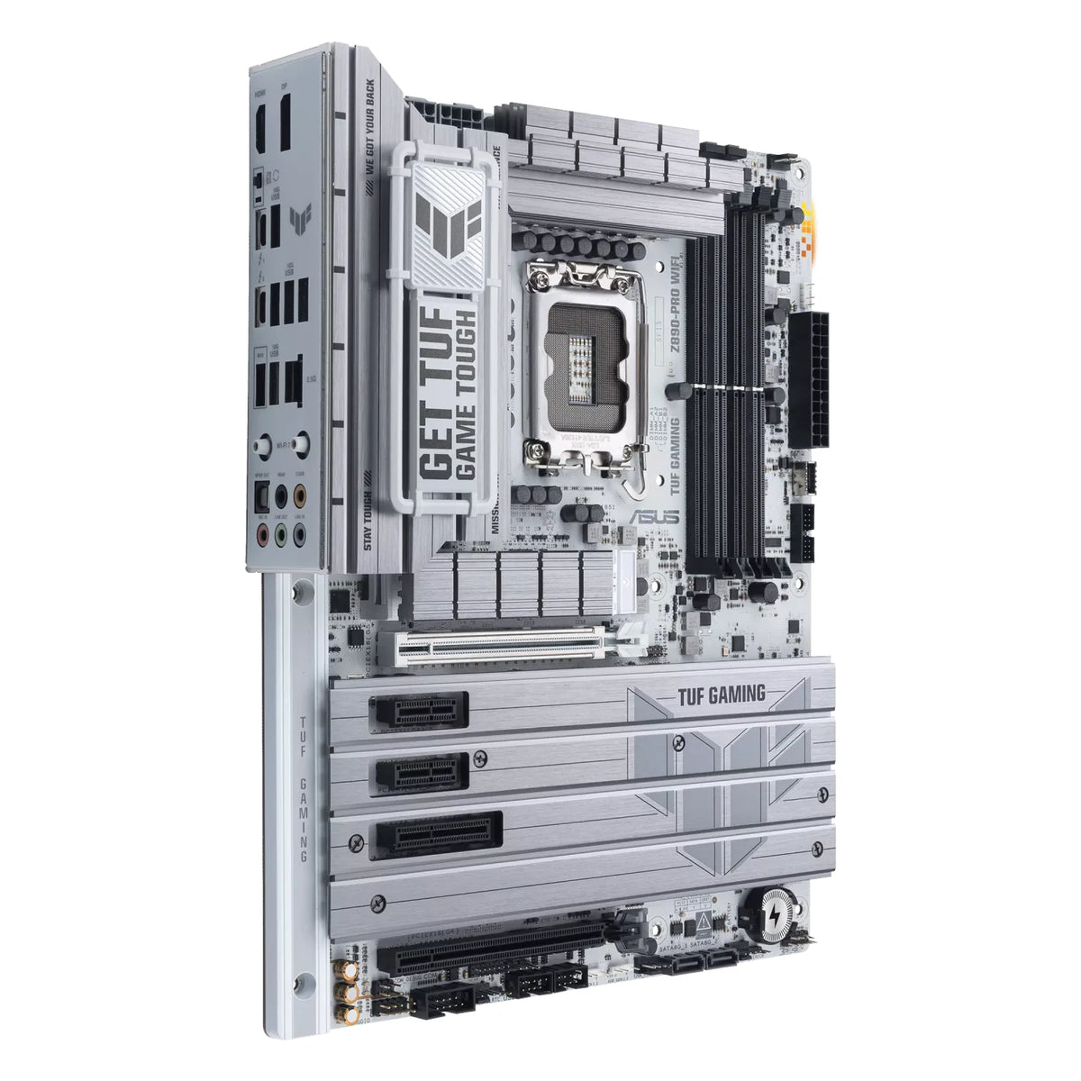 ASUS TUF GAMING Z890-PRO WIFI — connectique arrière sur fond blanc carré — réf. 90MB1IR0-M0EAY0