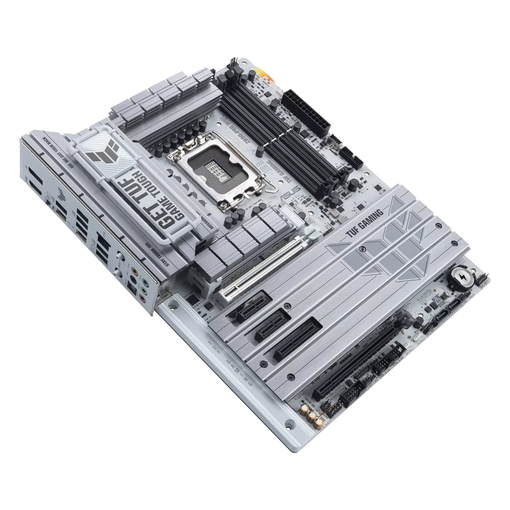 ASUS TUF GAMING Z890-PRO WIFI — vue en perspective à 45 degrés sur fond blanc carré — réf. 90MB1IR0-M0EAY0