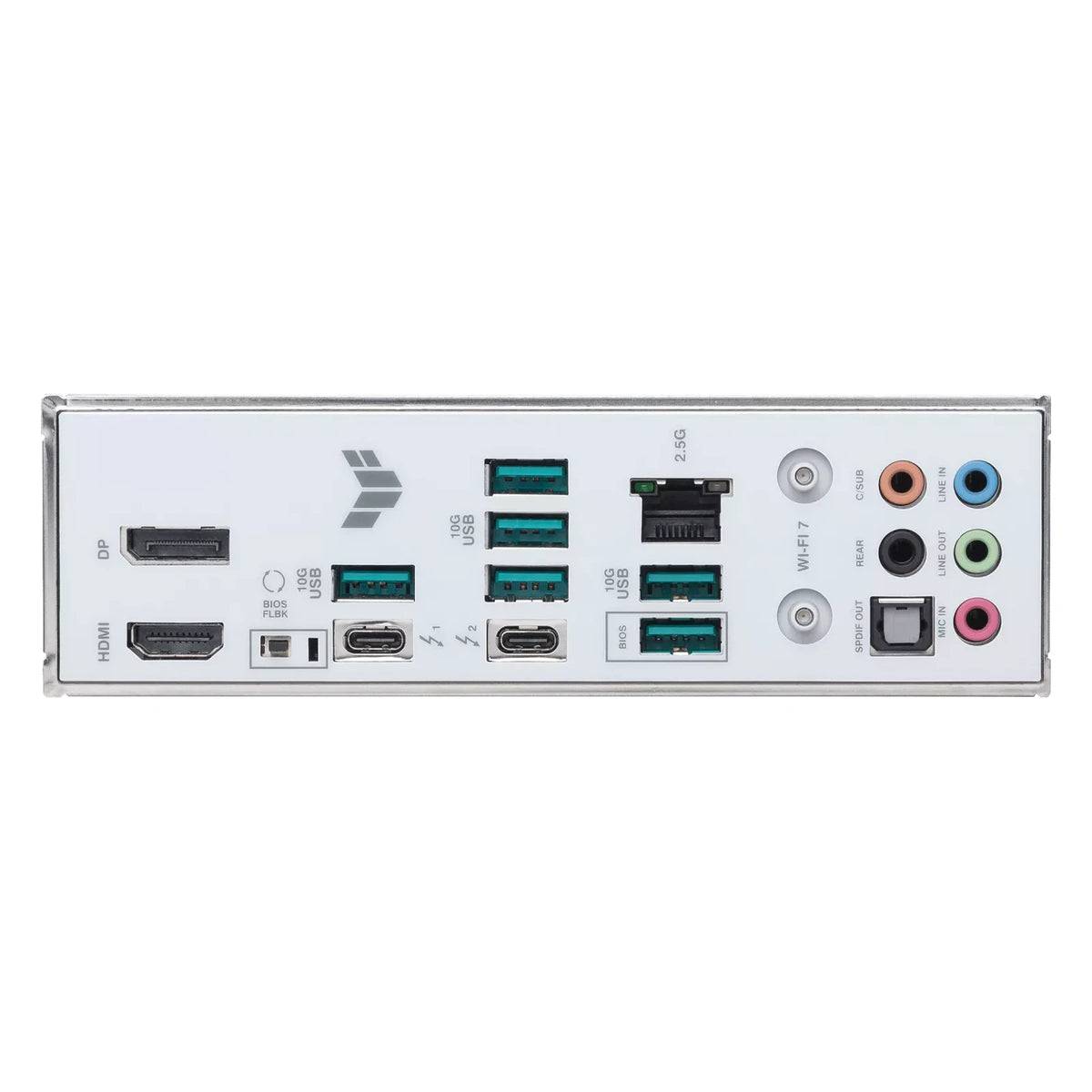 ASUS TUF GAMING Z890-PRO WIFI — connectique arrière sur fond blanc carré — réf. 90MB1IR0-M0EAY0