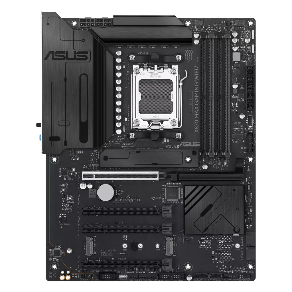 ASUS X870 MAX GAMING WIFI7 — vue principale sur fond blanc carré — réf. 90MB1LY0-M0EAY0