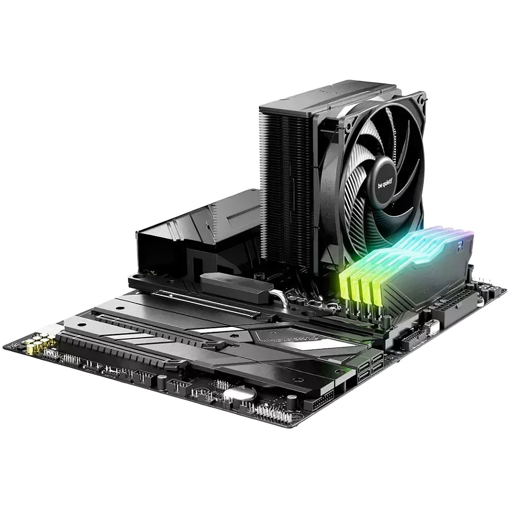 be quiet! Pure Rock 3 Black — vue produit 4 du ventirad CPU sur fond blanc — réf. BK039