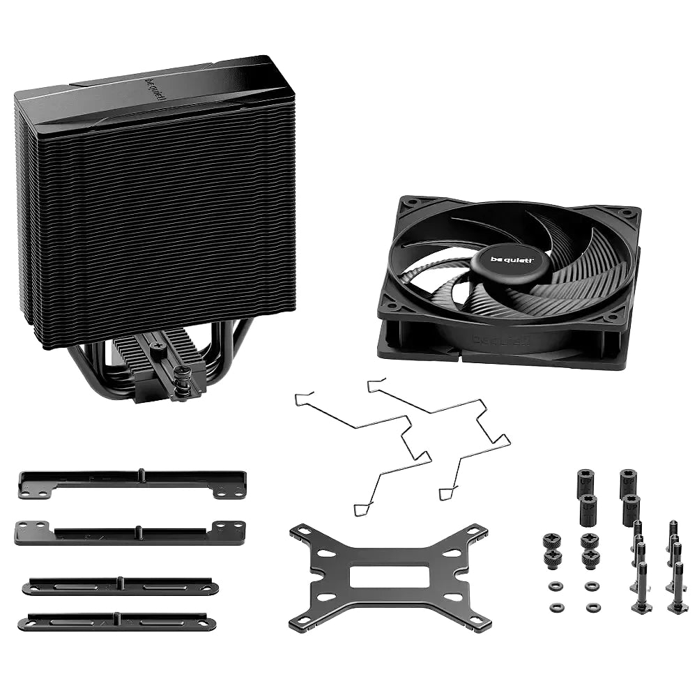 be quiet! Pure Rock 3 Black — vue produit 6 du ventirad CPU sur fond blanc — réf. BK039