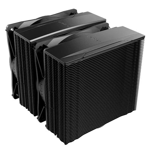 be quiet! Pure Rock Pro 3 Black — vue produit 2 du ventirad CPU sur fond blanc — réf. BK042