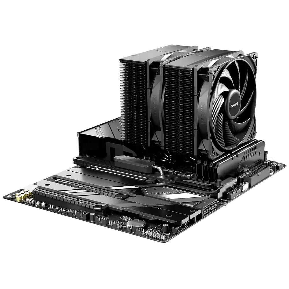 be quiet! Pure Rock Pro 3 Black — vue produit 4 du ventirad CPU sur fond blanc — réf. BK042
