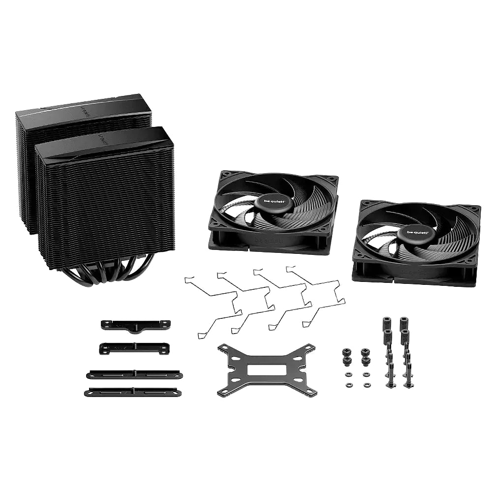 be quiet! Pure Rock Pro 3 Black — vue produit 6 du ventirad CPU sur fond blanc — réf. BK042