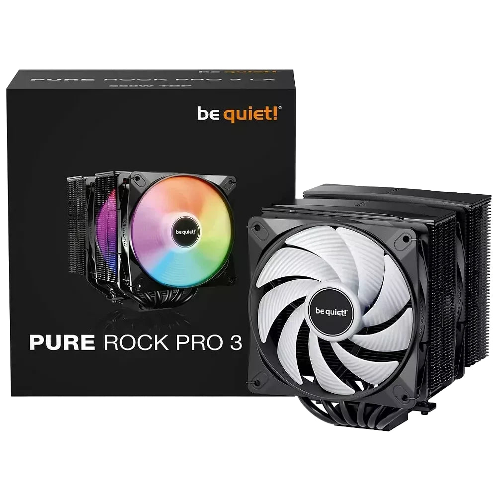 be quiet! Pure Rock Pro 3 LX — vue produit 5 du ventirad CPU sur fond blanc — réf. BK043